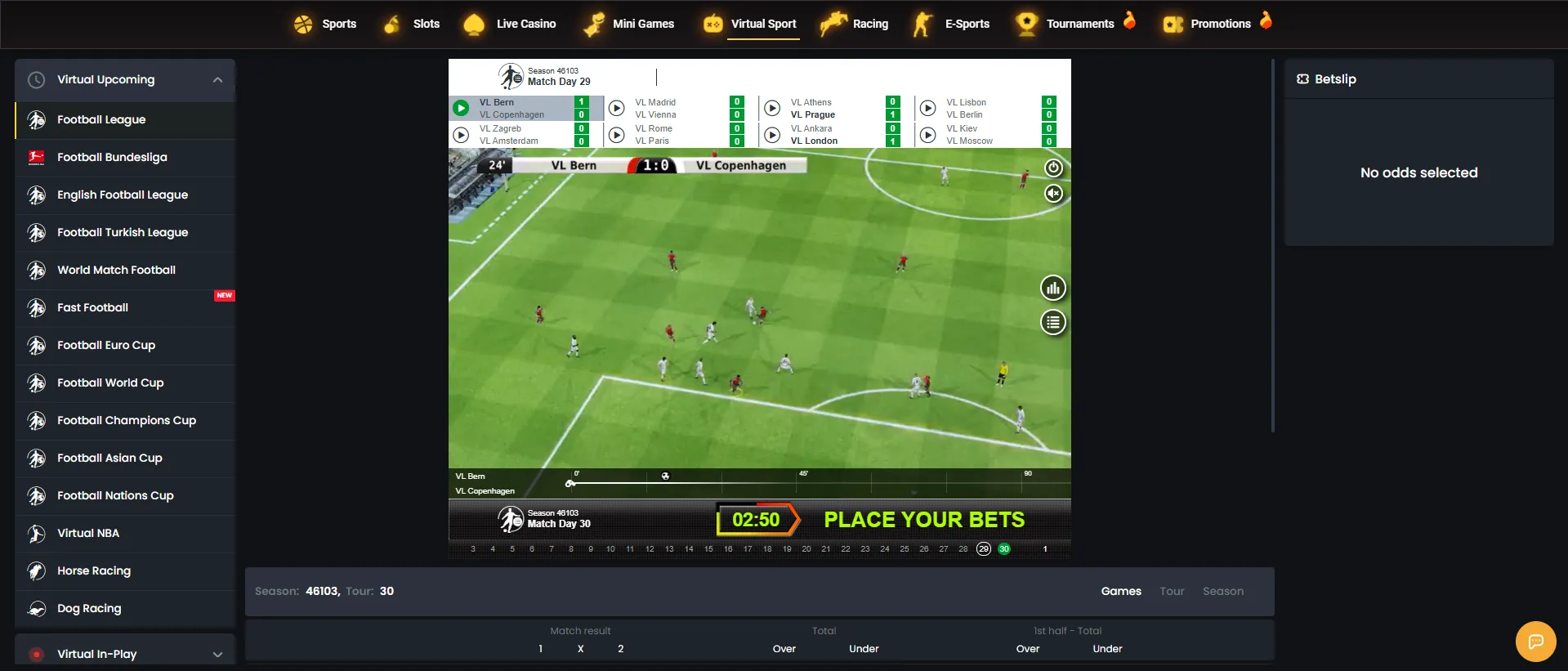 Virtual sports at Donbet
